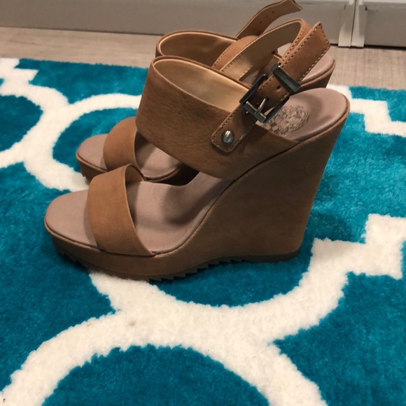 Vince Camuto Tan Leather Wedges (Never Worn) - Picture 3 of 6